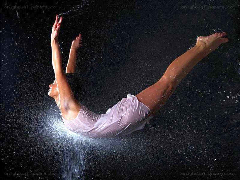 dancer in water spray