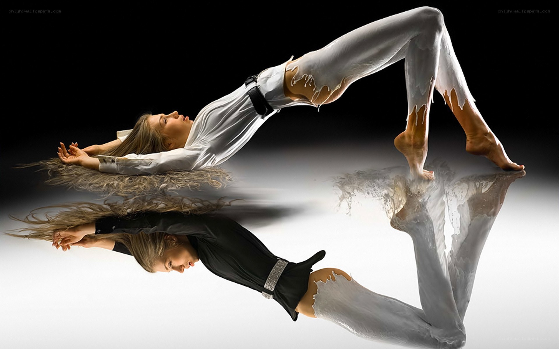 Dancer in white and black