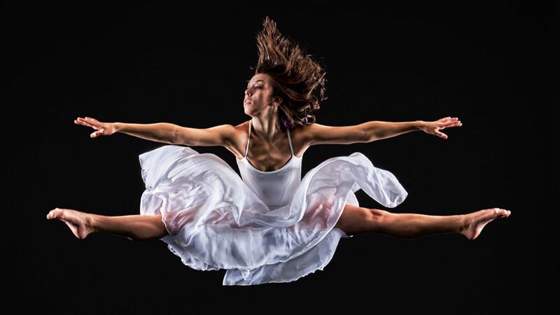 Dancer in White Dress — Dynamic, Photograph, Hair