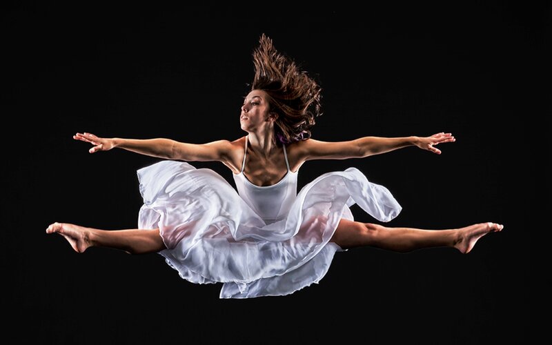 Dancer in White Dress — Dynamic, Photograph