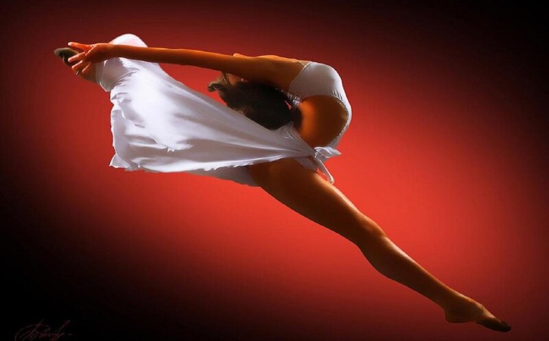 Dancer in White Dress — Red