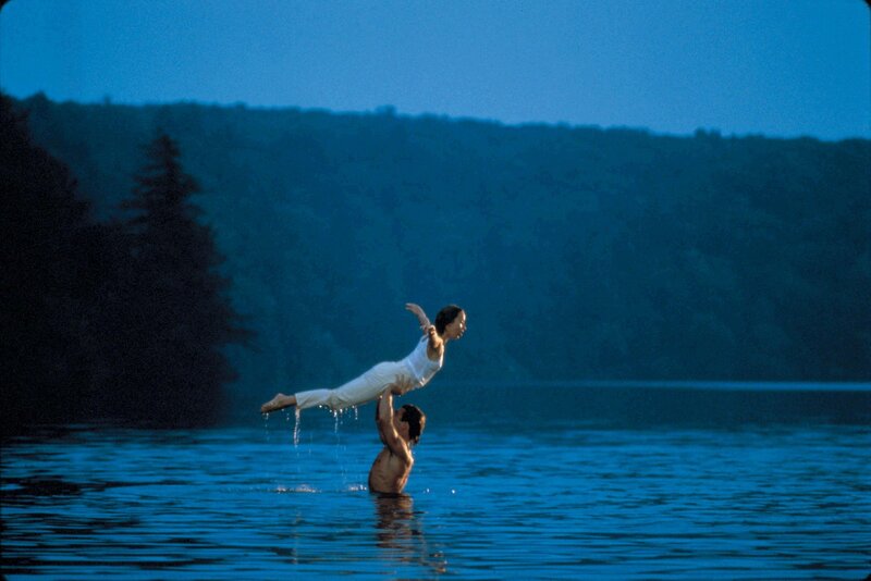 Dancer lifted in water
