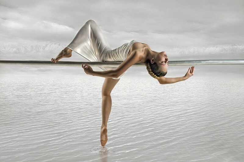 dancer on a water barre
