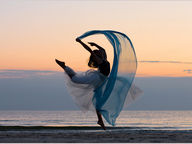 Dancer on Beach — Blue