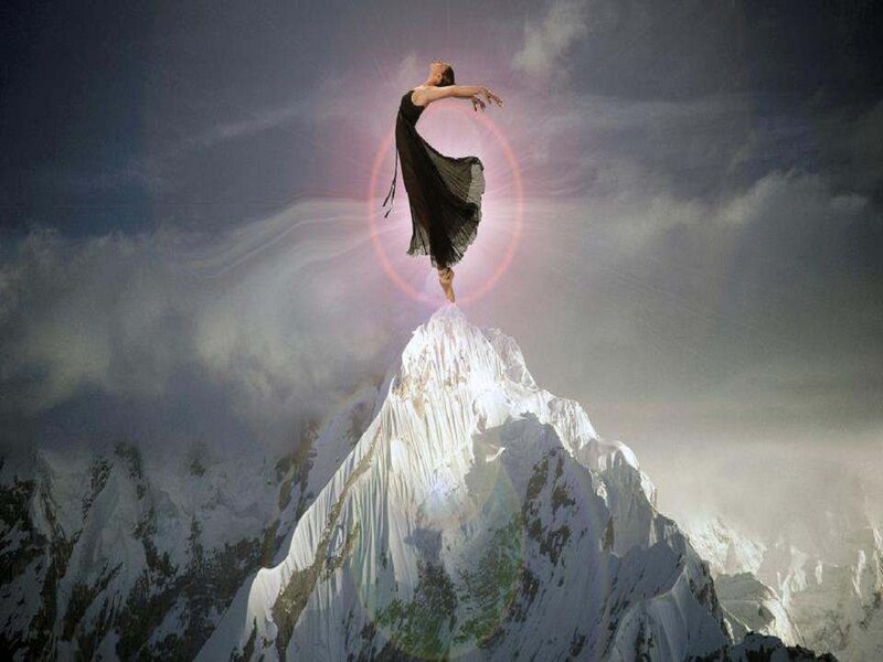Dancer on Mountain Peak