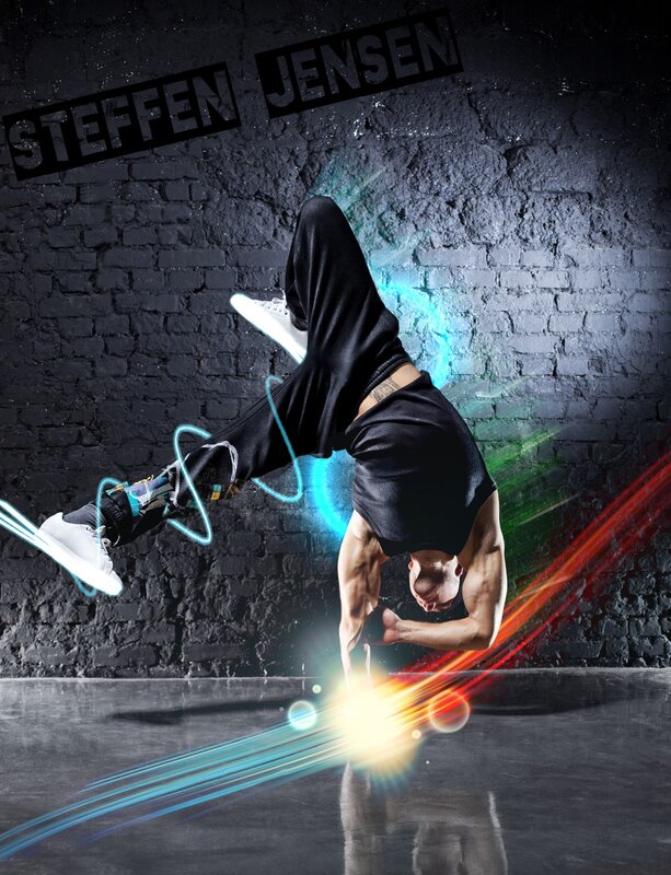 Dancer Performing Acrobatics — Black