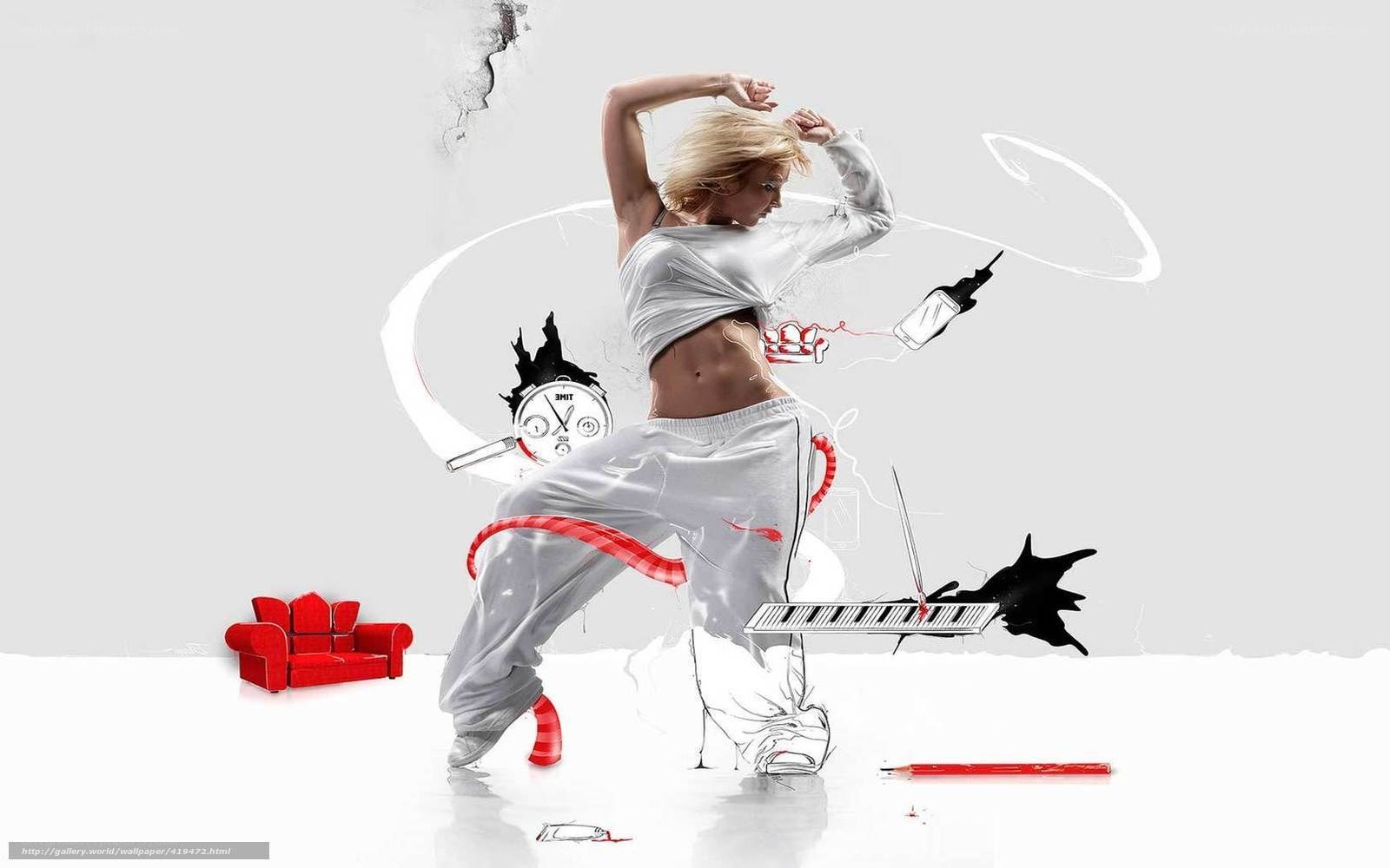 Dancer with abstract elements