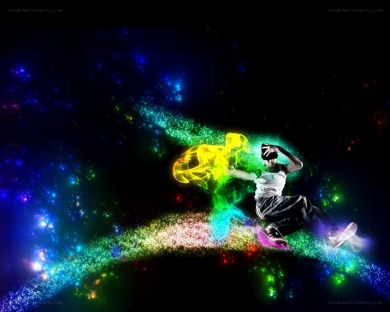 dancer with colorful energy