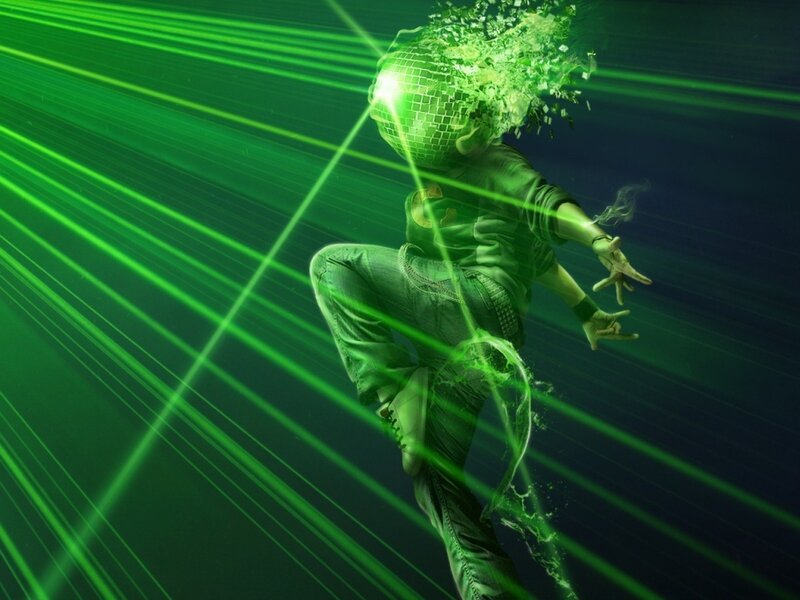 dancer with disco ball head