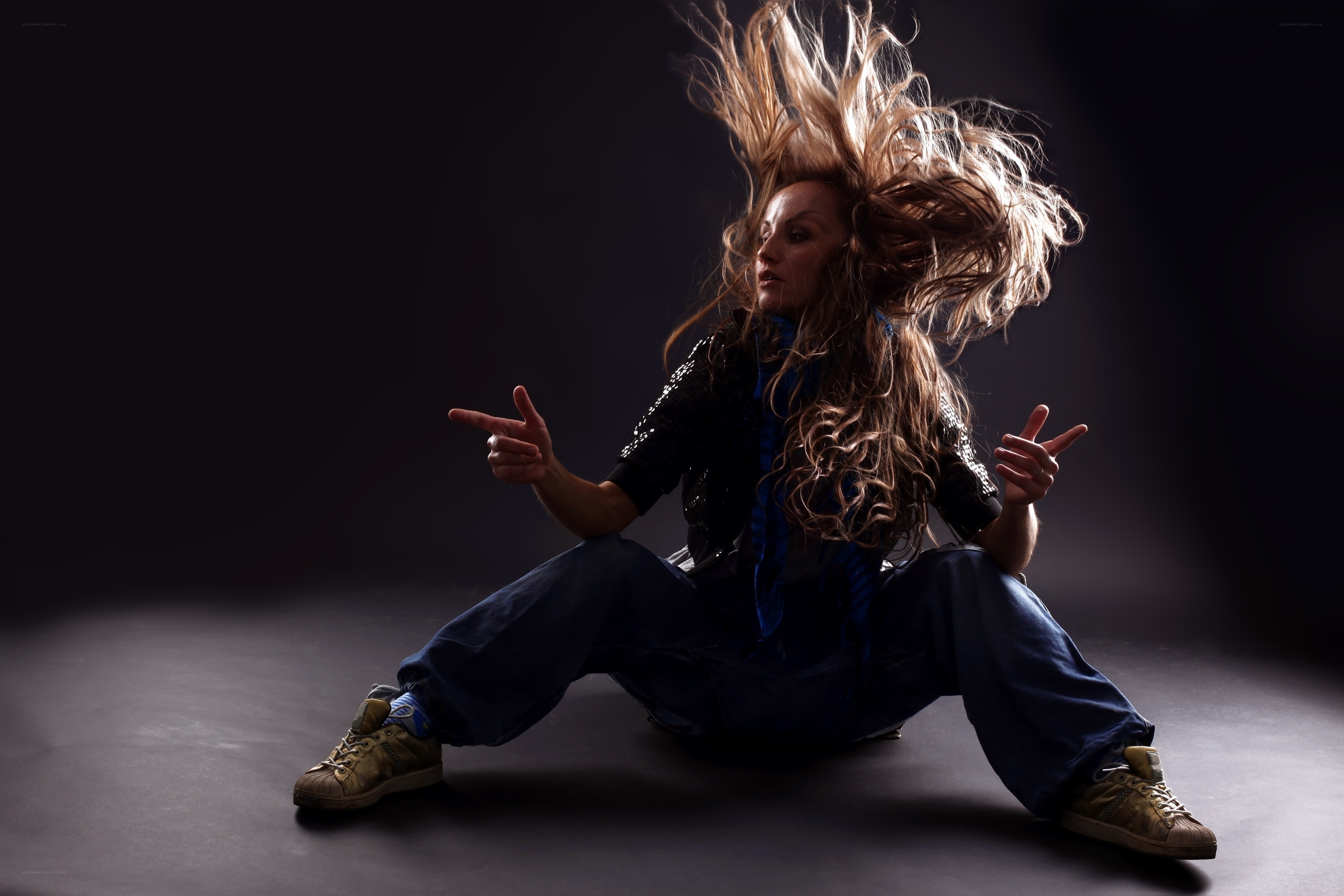 dancer with flying hair
