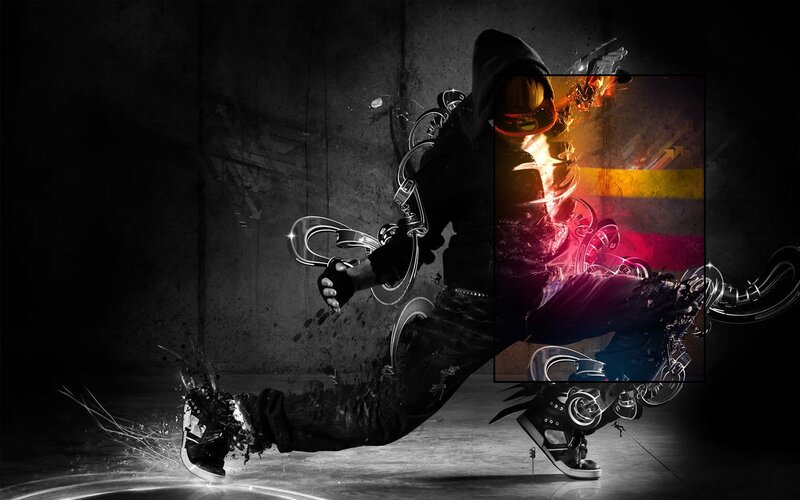 dancer with glowing effects
