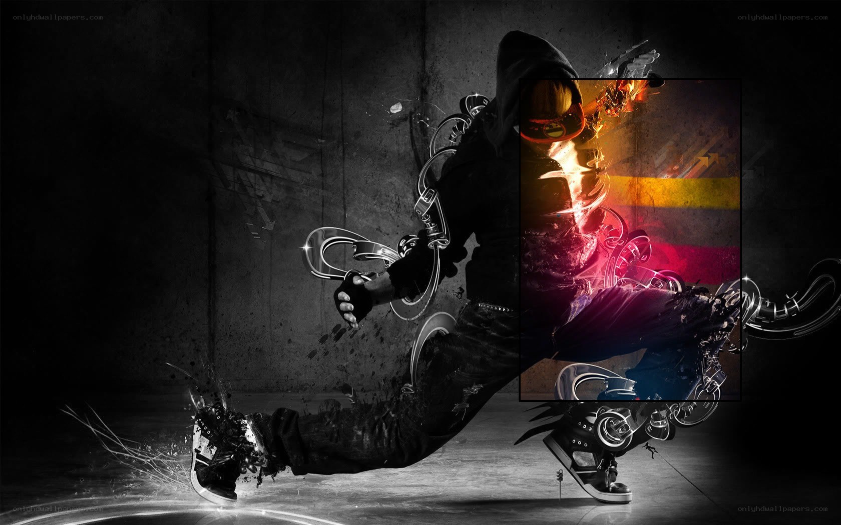 dancer with glowing effects