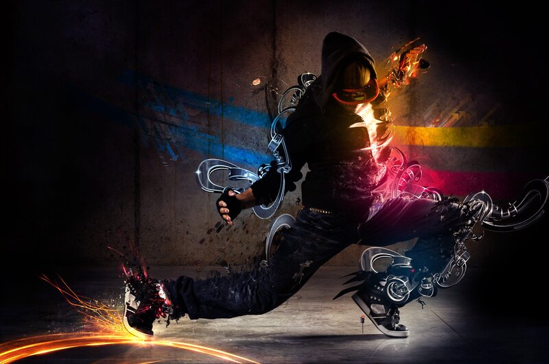 dancer with glowing effects