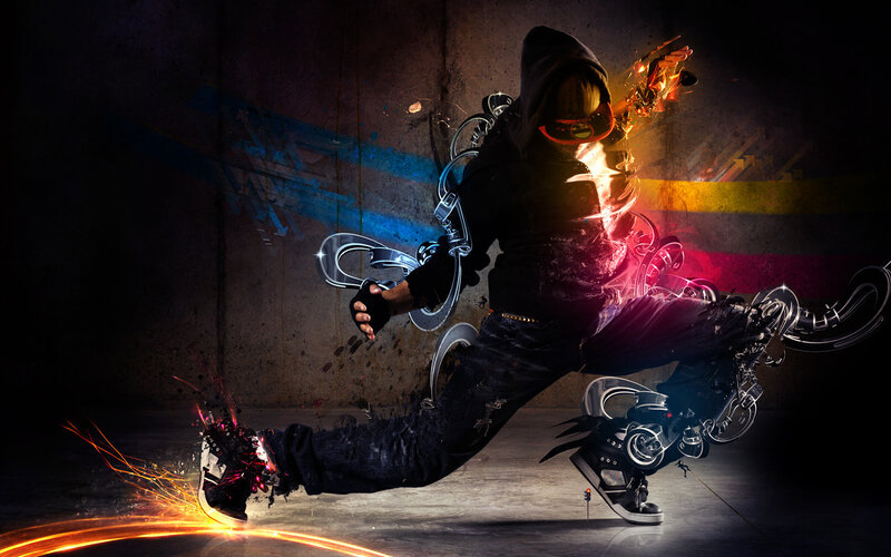 dancer with glowing effects