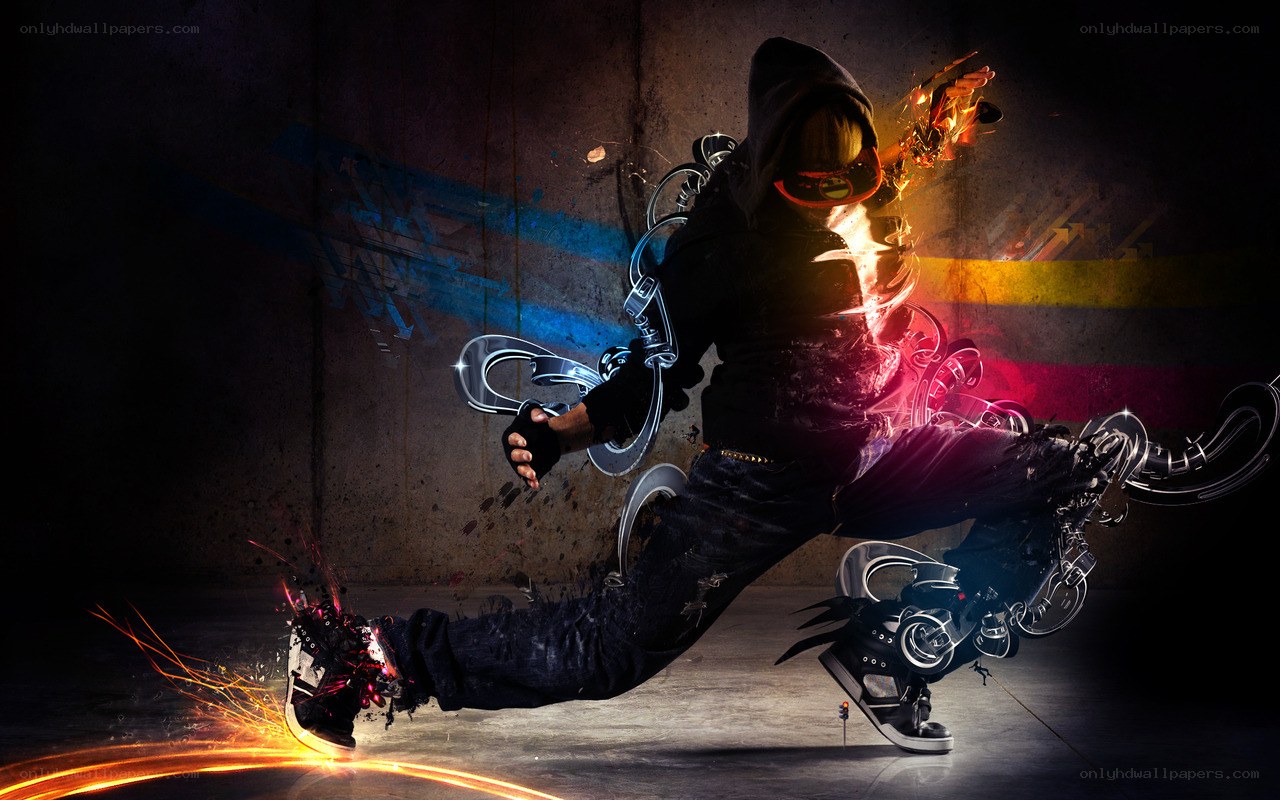 dancer with glowing effects