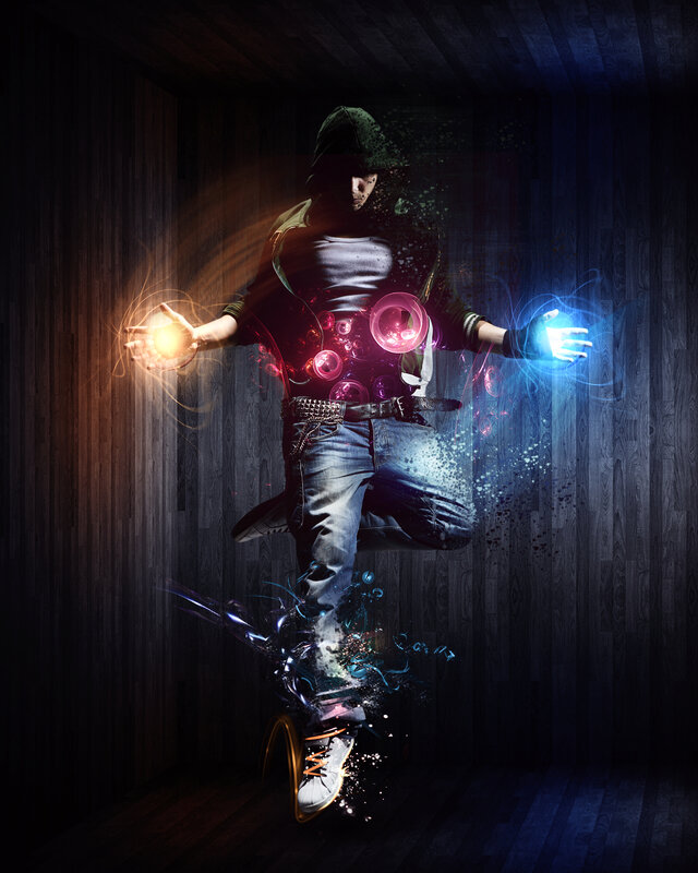 dancer with glowing energy