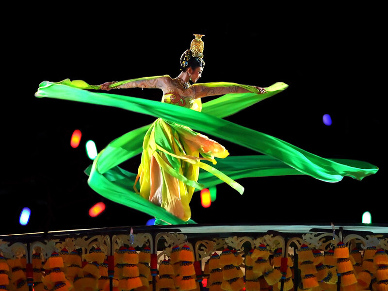 Dancer with Green Ribbons