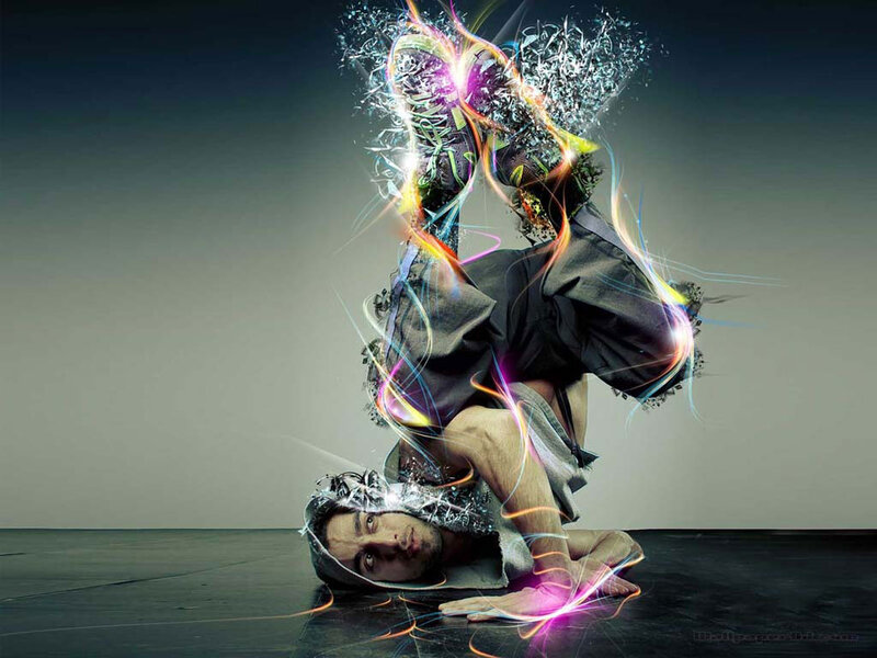 Dancer with Light Effects — Black
