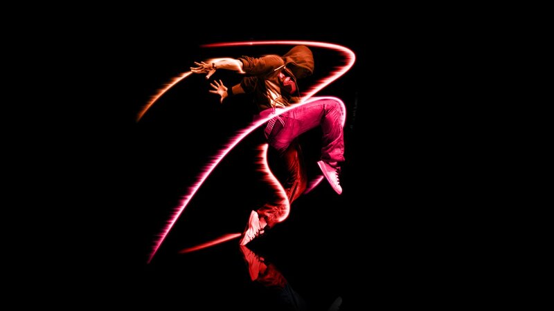 dancer with light trails