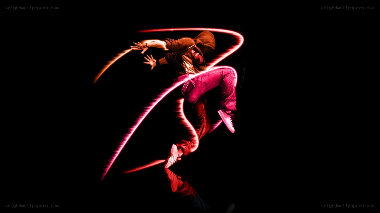 dancer with light trails