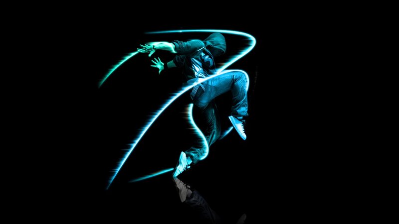 dancer with light trails