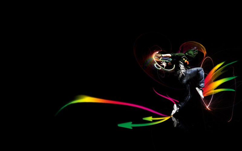 Dancer with Light Trails — Black