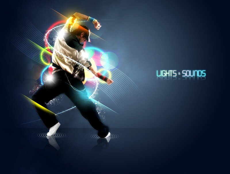 dancer with lights and sounds
