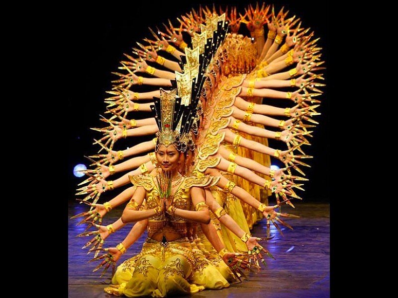 Dancer with Multiple Arms — Gold, Dramatic