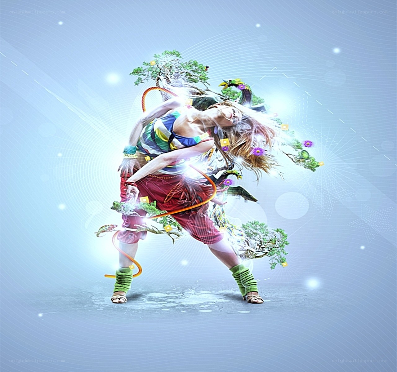dancer with nature elements
