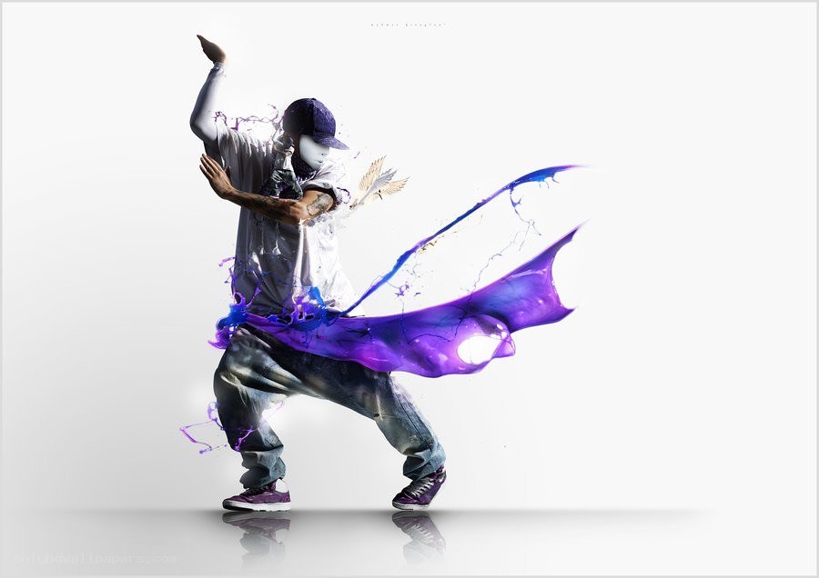 dancer with paint effect