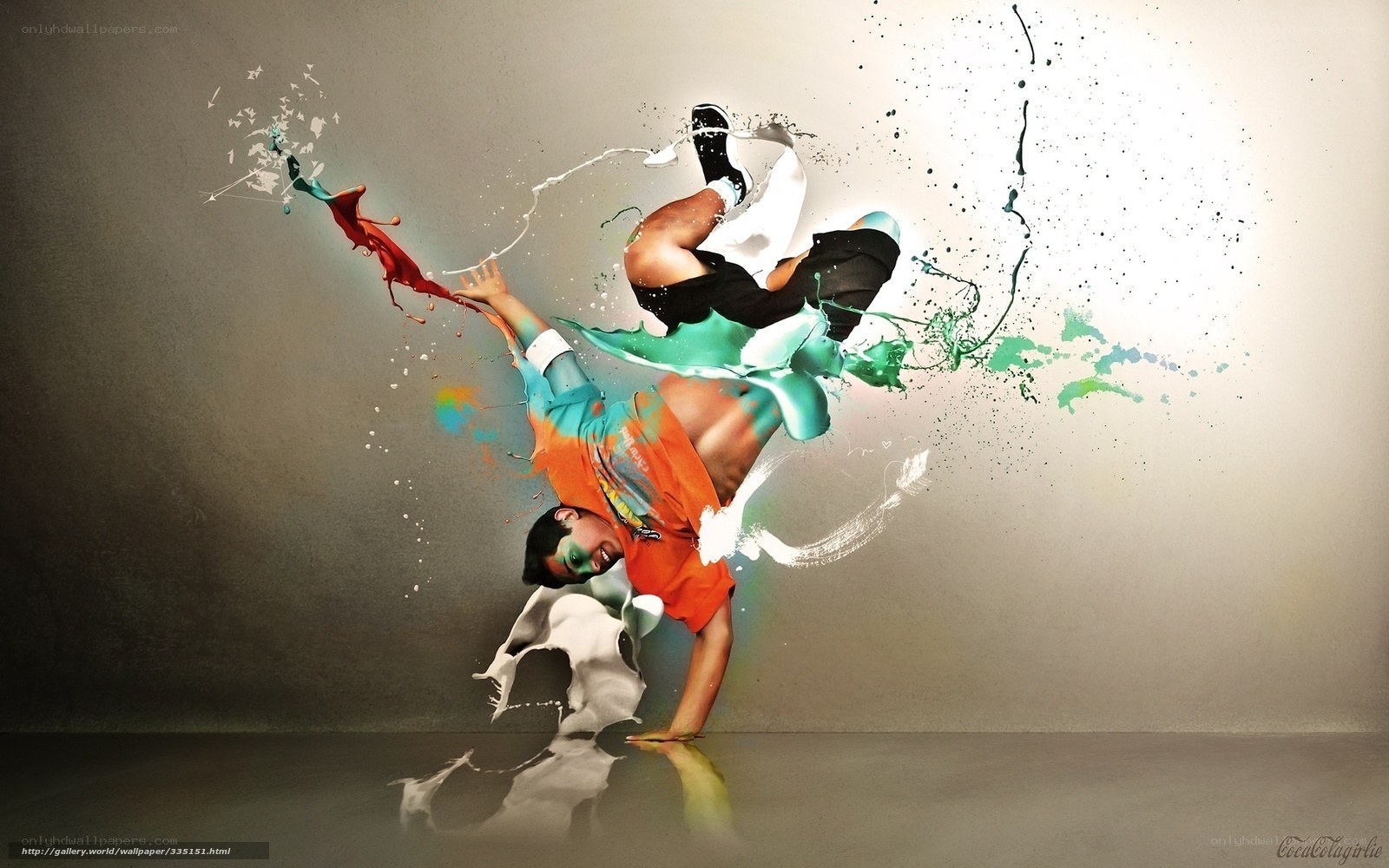 Dancer with paint splashes