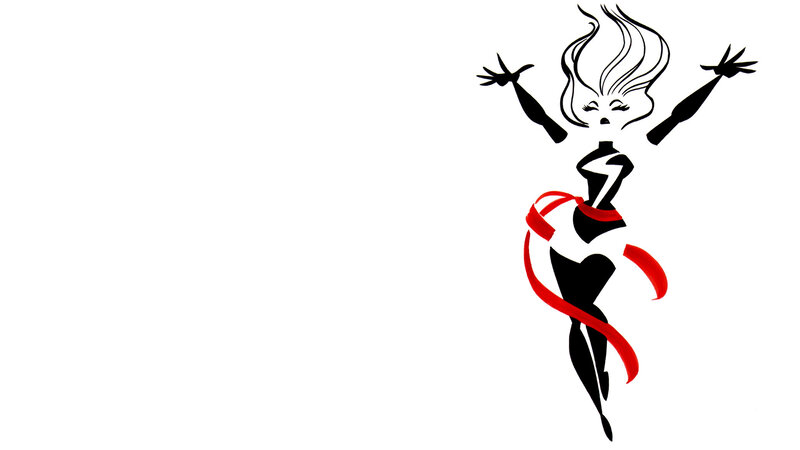 dancer with red ribbon