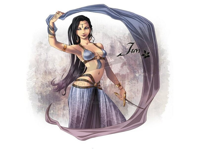 dancer with veil and dagger