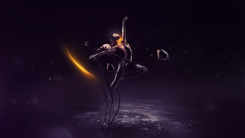 Dancer with Wings — Purple, Dramatic