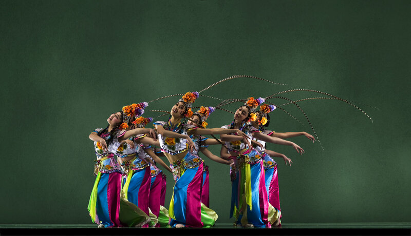 Dancers in colorful costumes