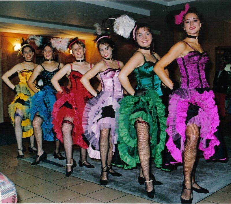 Dancers in colorful costumes