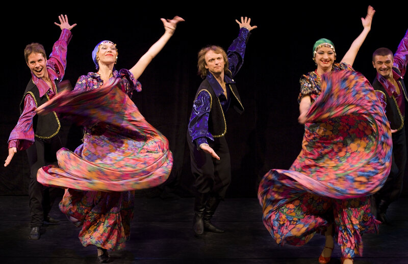 Dancers in colorful costumes