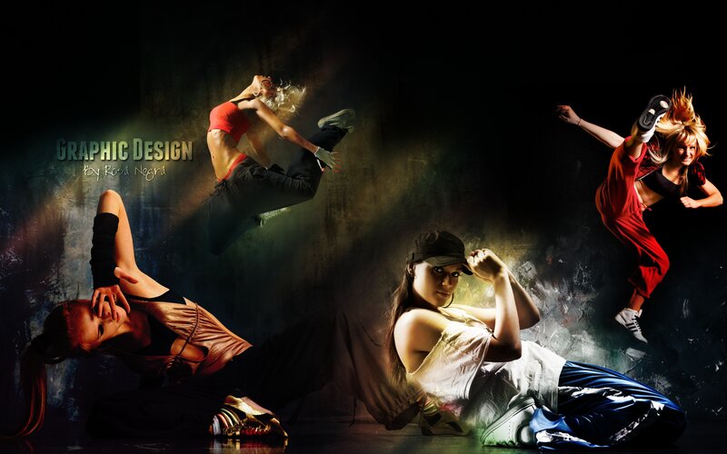 Dancers in Motion — Black, Dynamic, Night