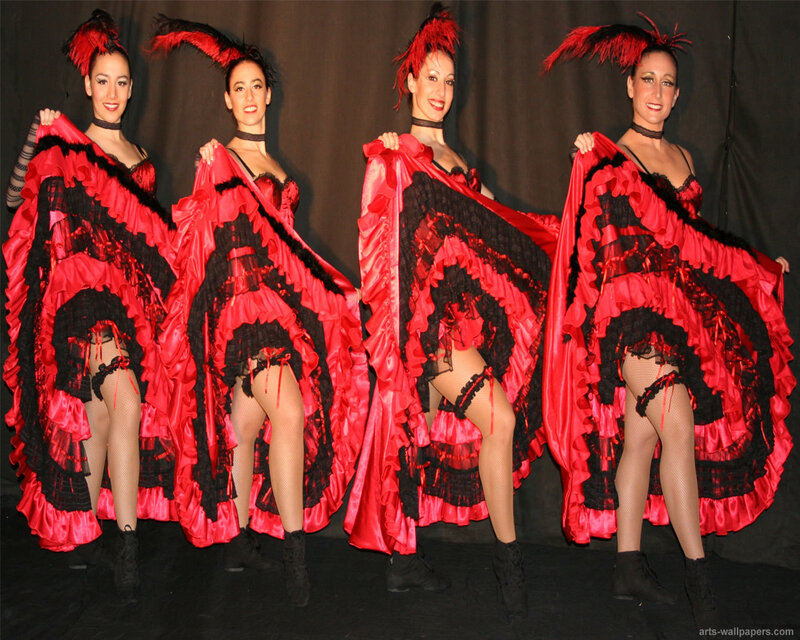 dancers in red and black costumes