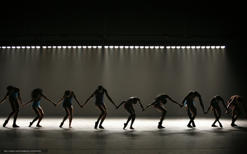 Dancers in silhouette