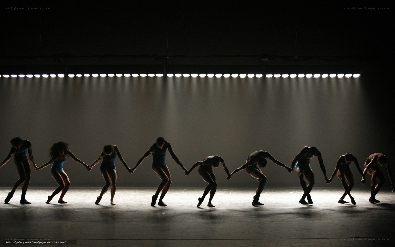 Dancers in silhouette