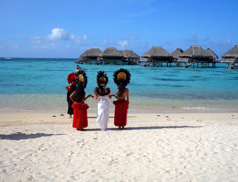 Dancers on Beach — White