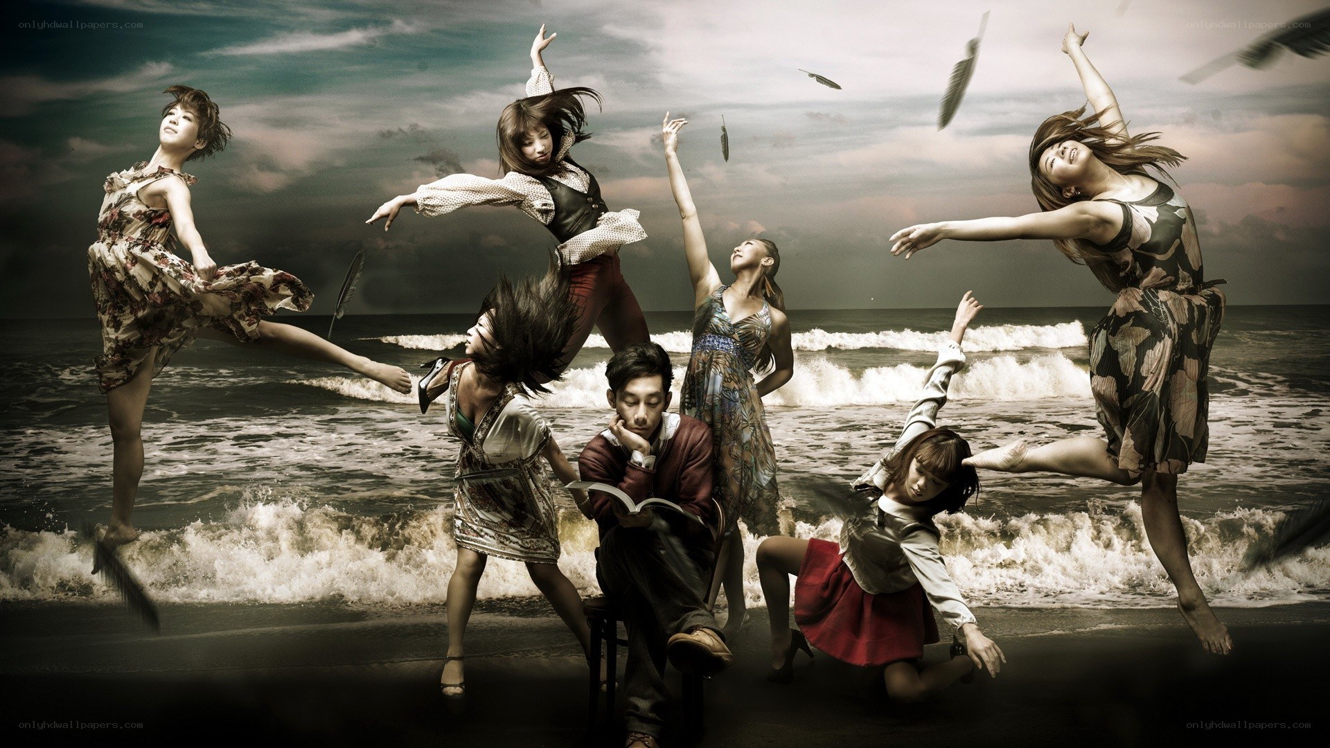 Dancers on the beach