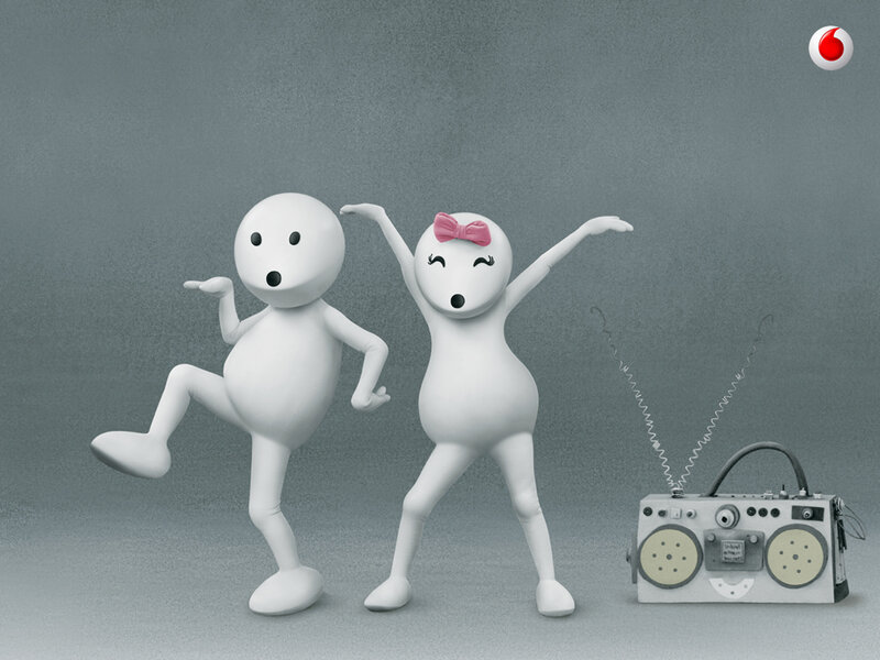 Dancing characters with radio