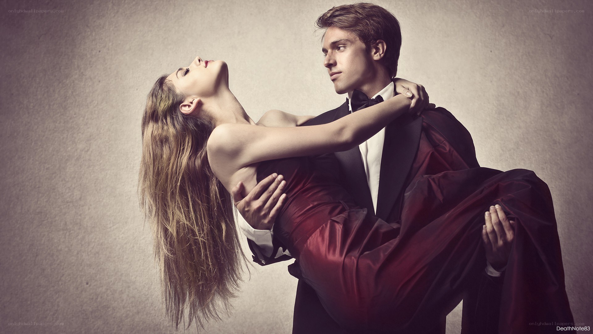 Dancing couple in formal wear