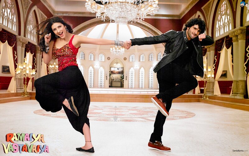 Dancing couple in grand hall