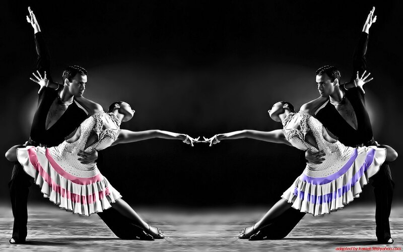 Dancing couple in motion