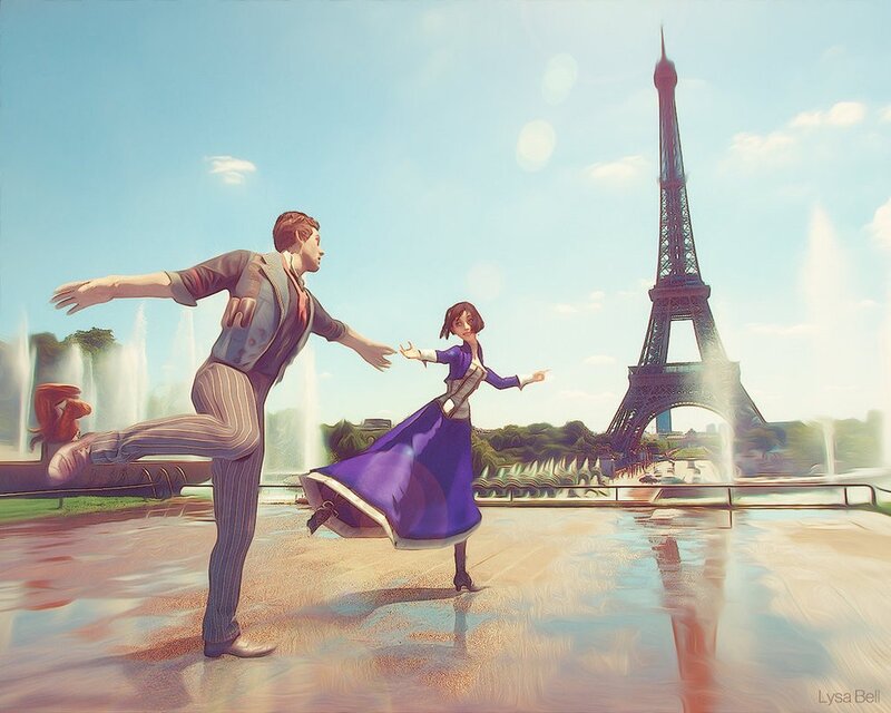 Dancing couple in Paris