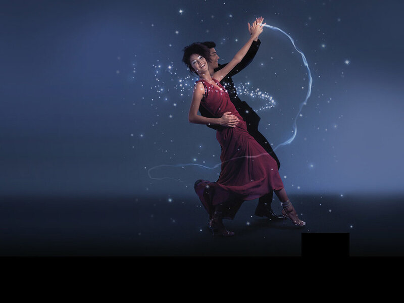 Dancing couple in starry night