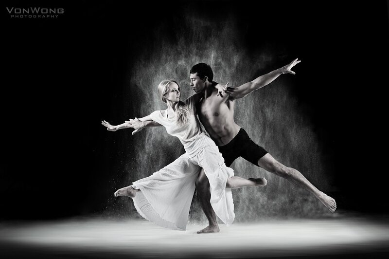 Dancing Couple in Studio — Black